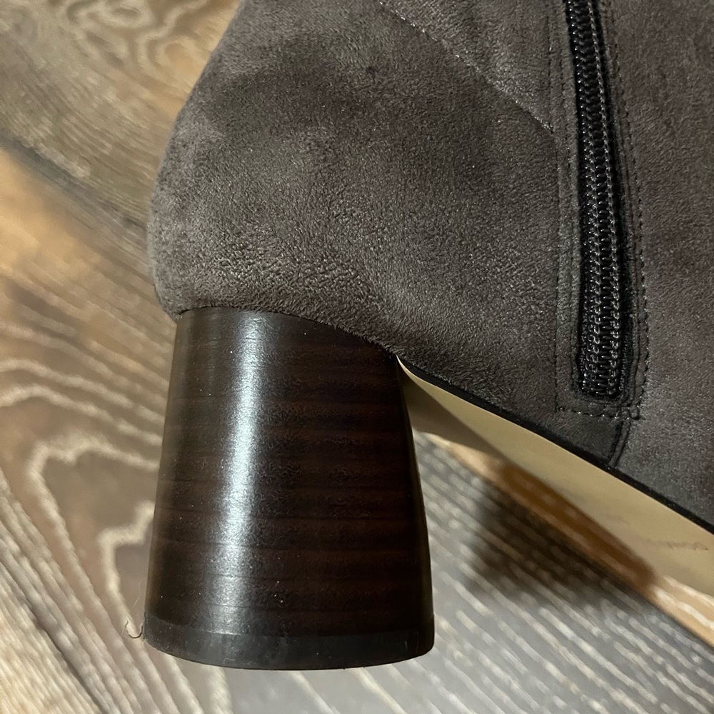 Gray booties, Donald Pliner slight stretch in the material